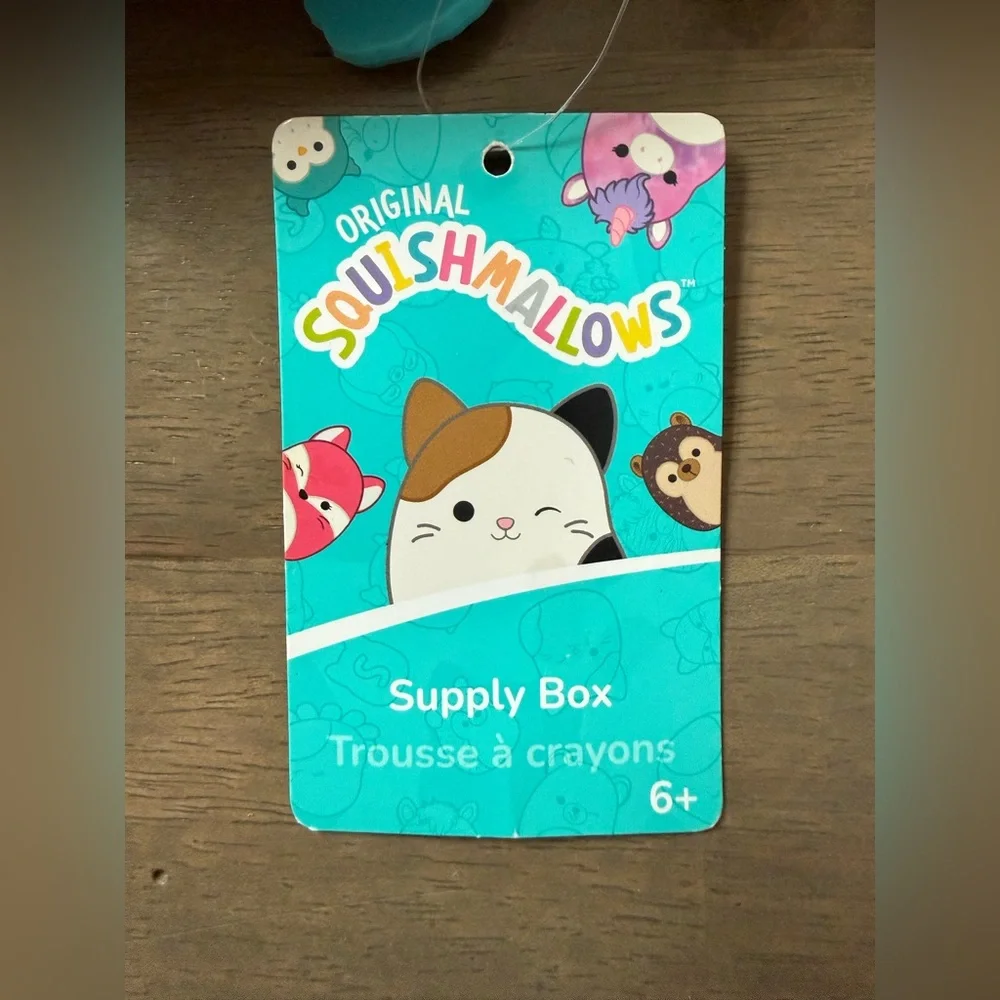 Squishmallows Multicolor Animal Print Zipper Supply Box Pencil Pouch 8x5
